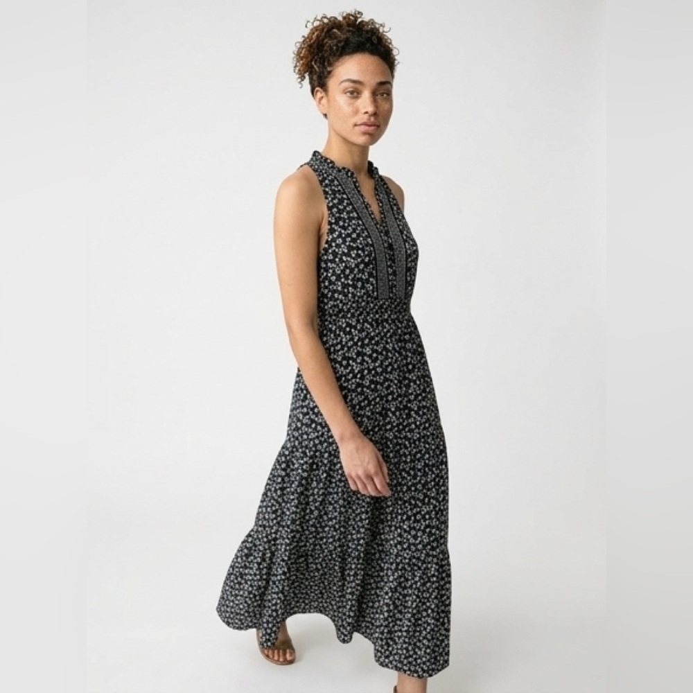 London Times Black Floral Sleeveless Maxi Dress - Picture 3 of 6